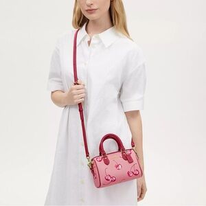 Coach Pink Mini Rowan Cherry Crossbody Bag